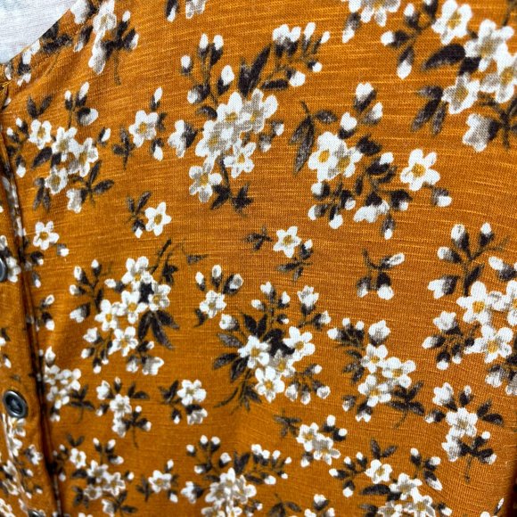 American Eagle Soft & Sexy Slub Yellow Floral Top - Picture 3 of 9